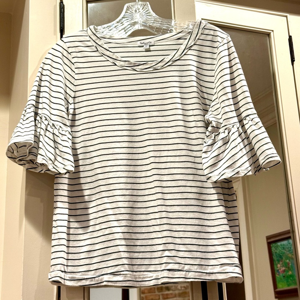 Splendid Striped Ruffle Sleeve Top - Picture 2 of 4